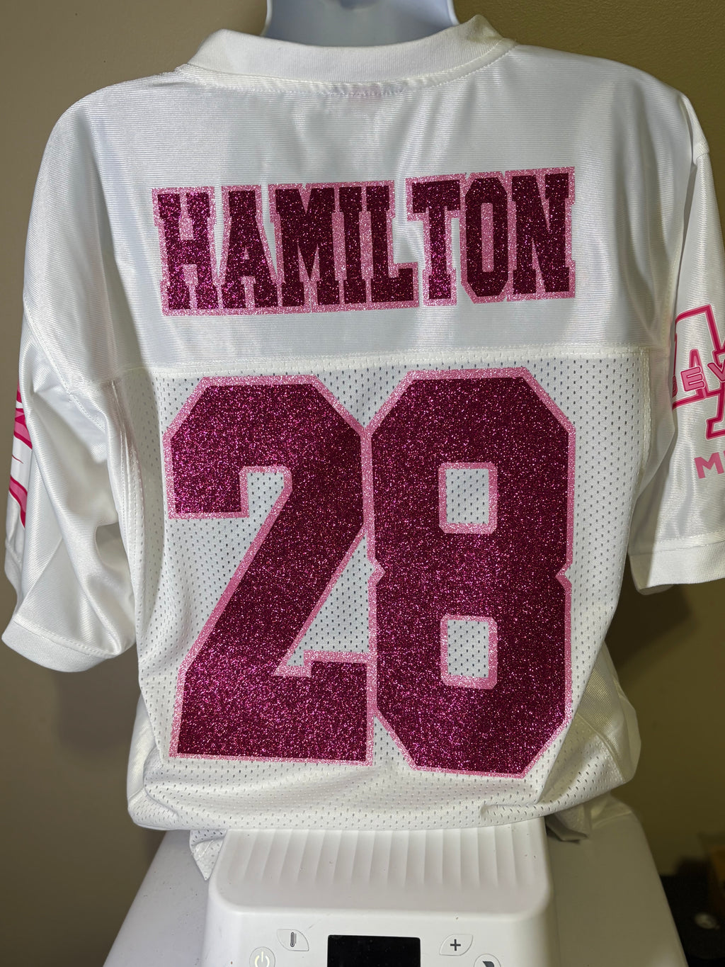 Custom Cheer Pink Out Jersey with Custom Socks