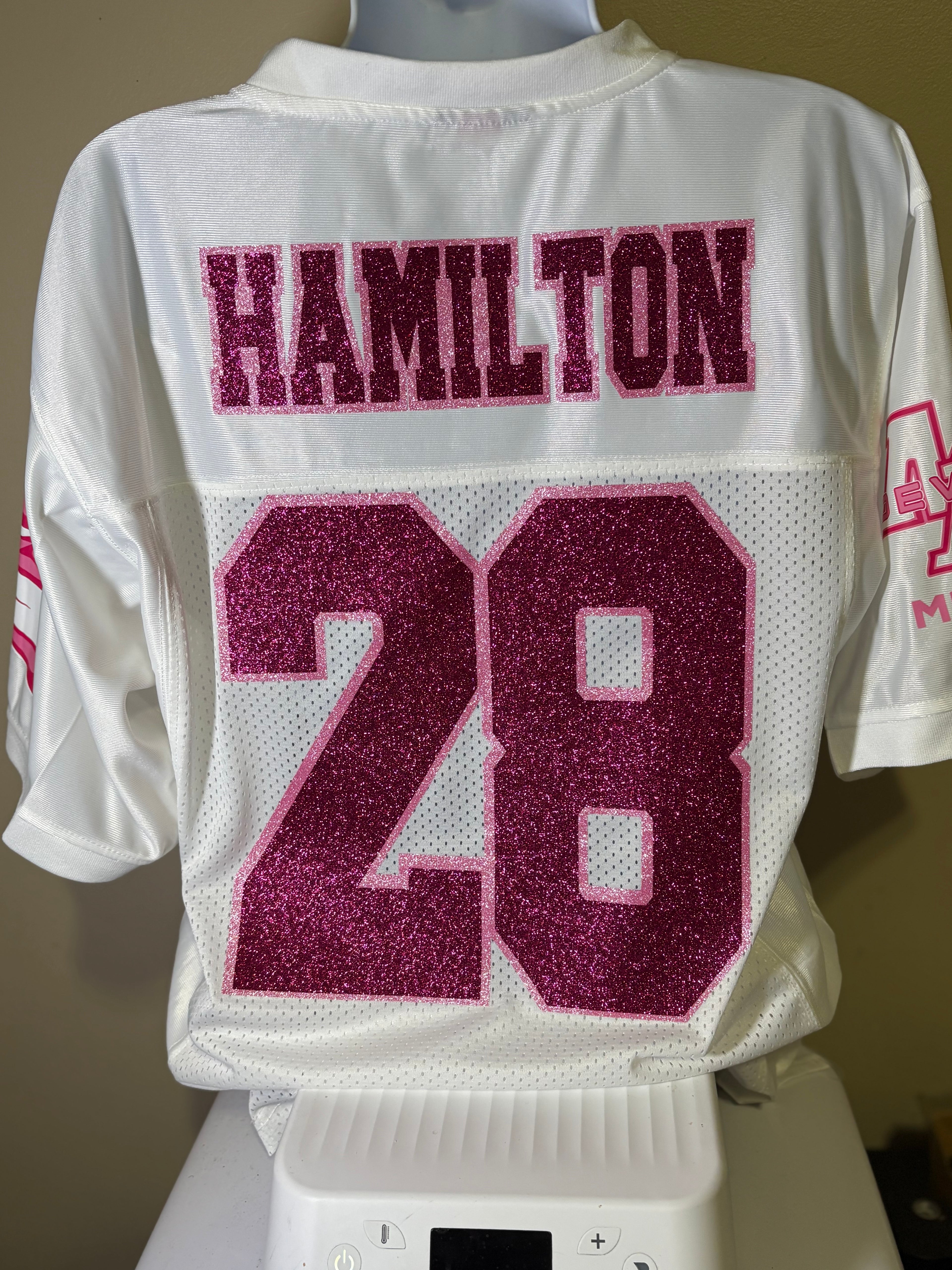 Custom Cheer Pink Out Jersey with Custom Socks