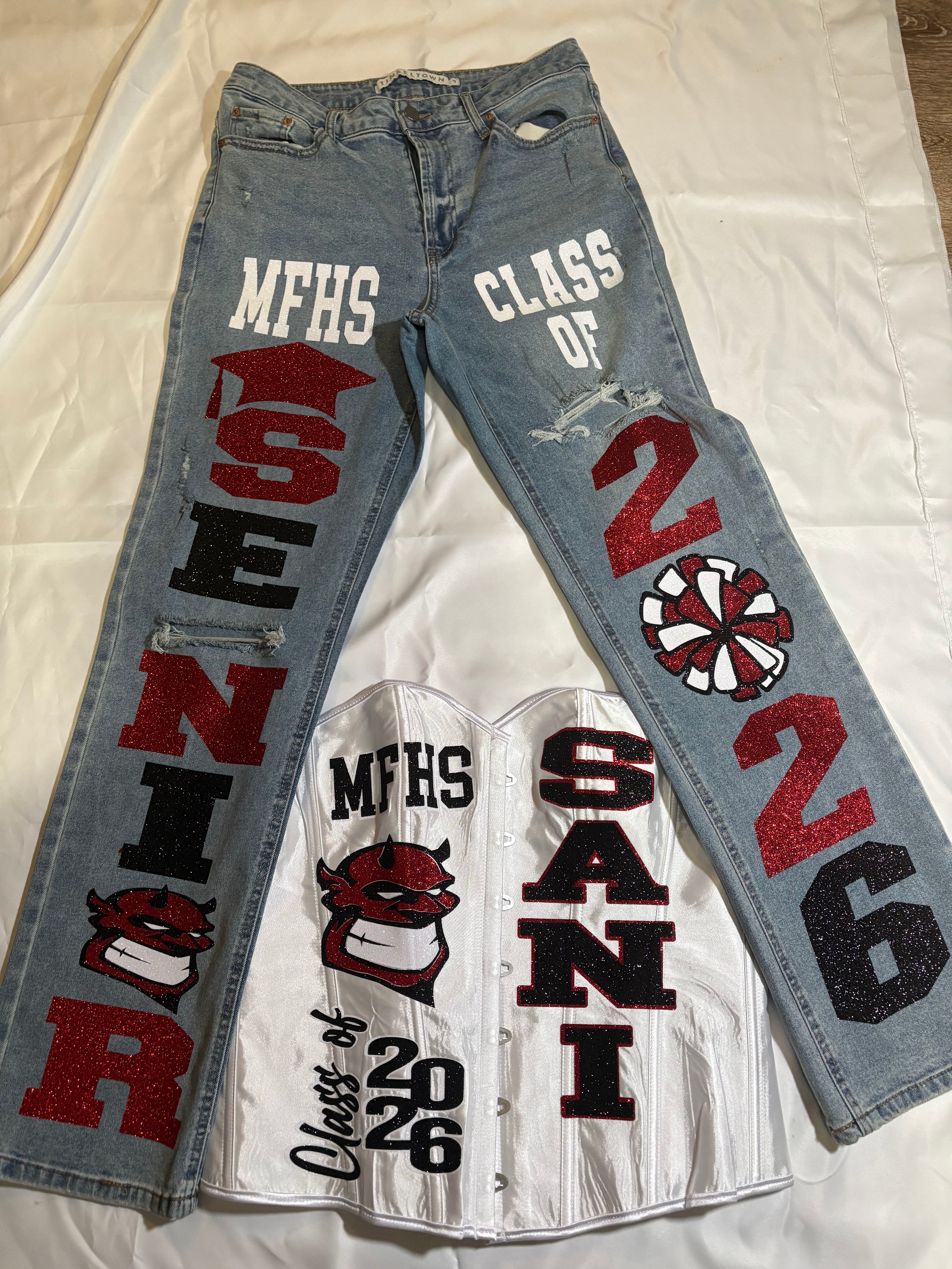 Custom Senior Denim & Corset Set – Class of 2026 Edition