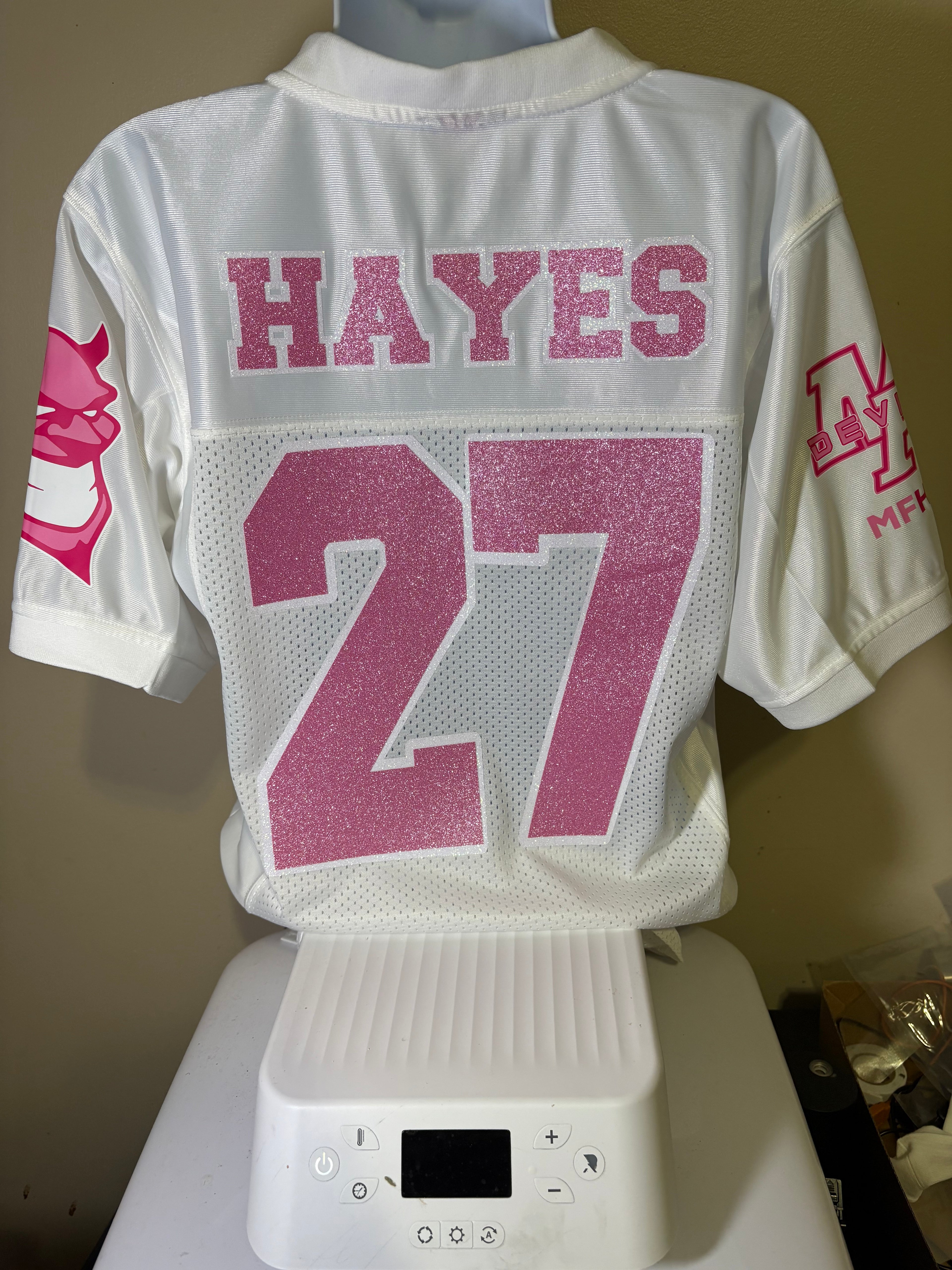 Custom Cheer Pink Out Jersey with Custom Socks