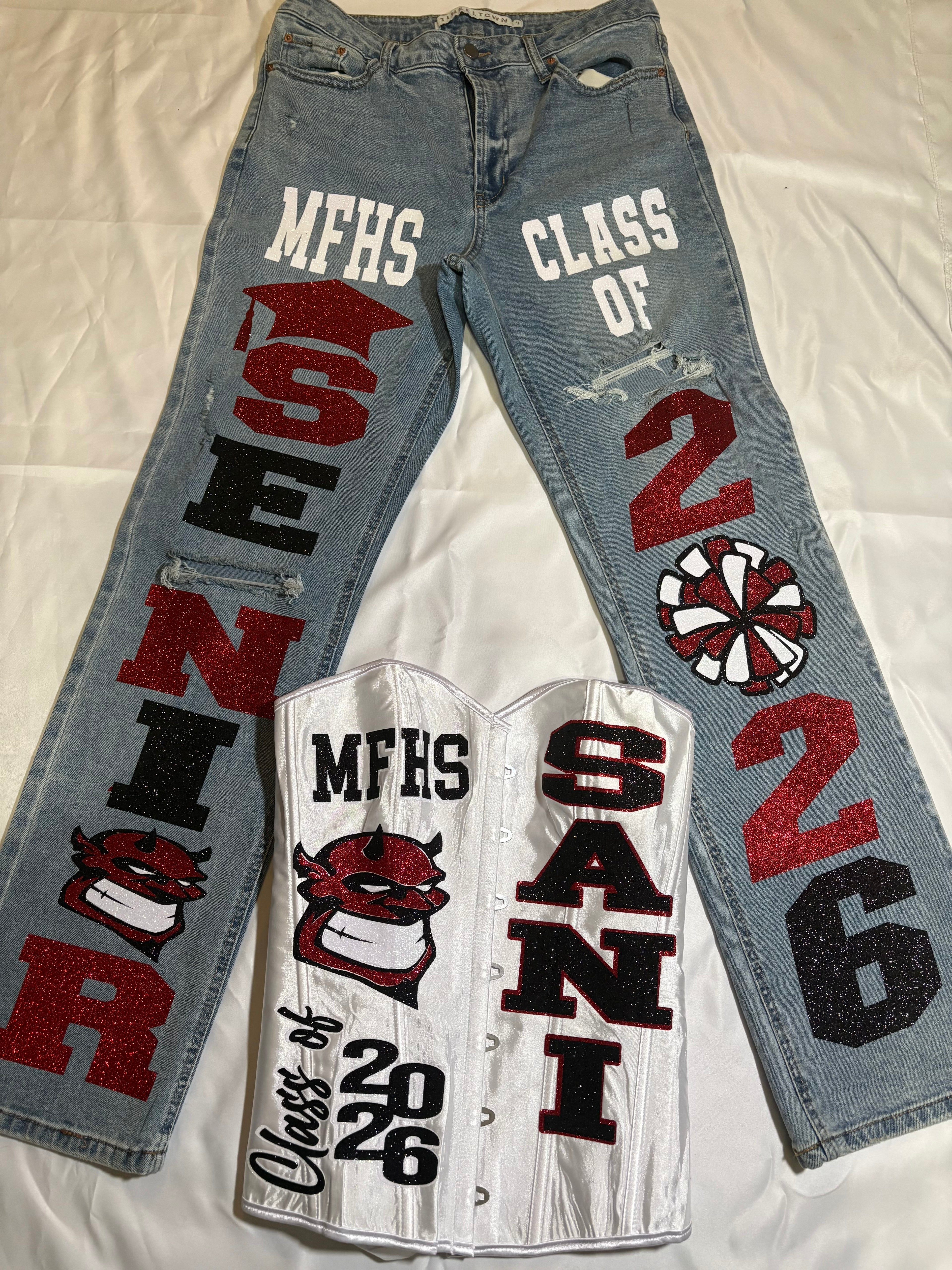 Custom Senior Denim & Corset Set – Class of 2026 Edition