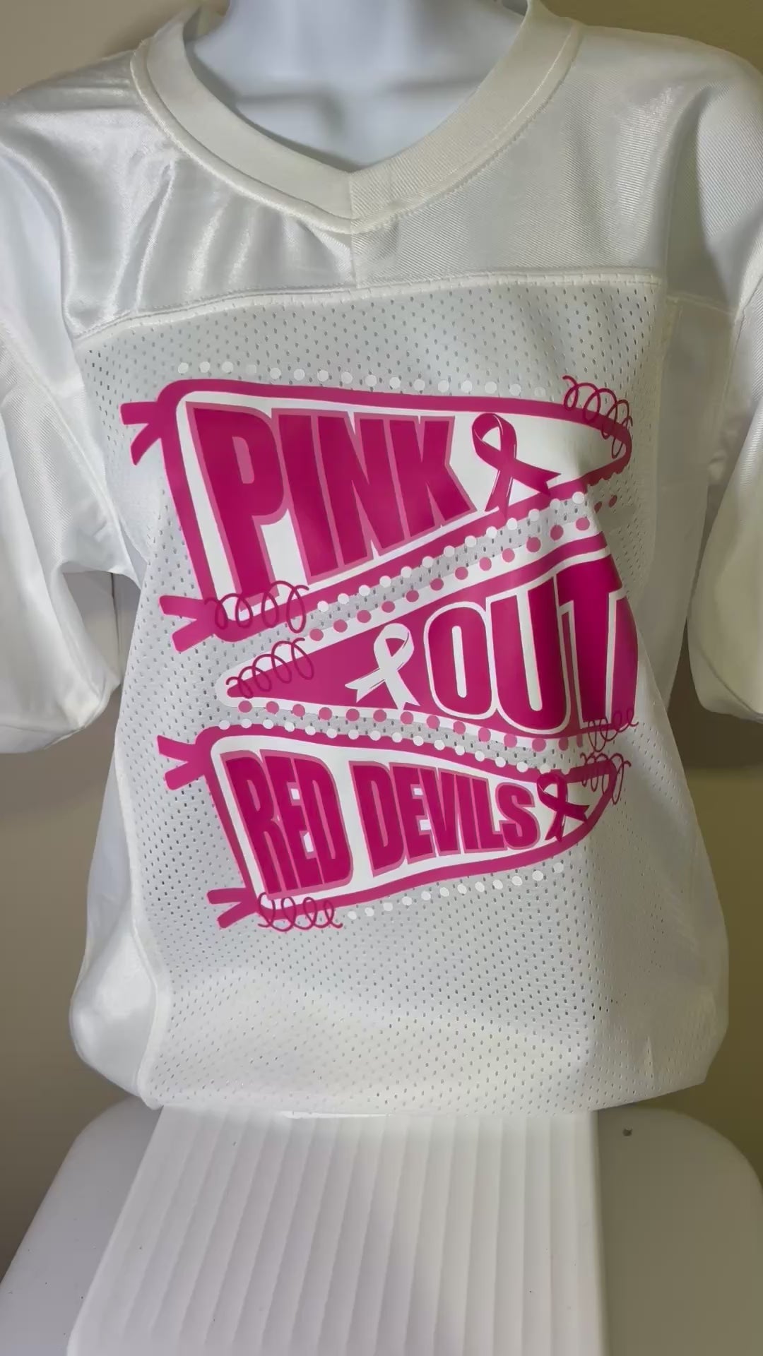 Custom Cheer Pink Out Jersey with Custom Socks